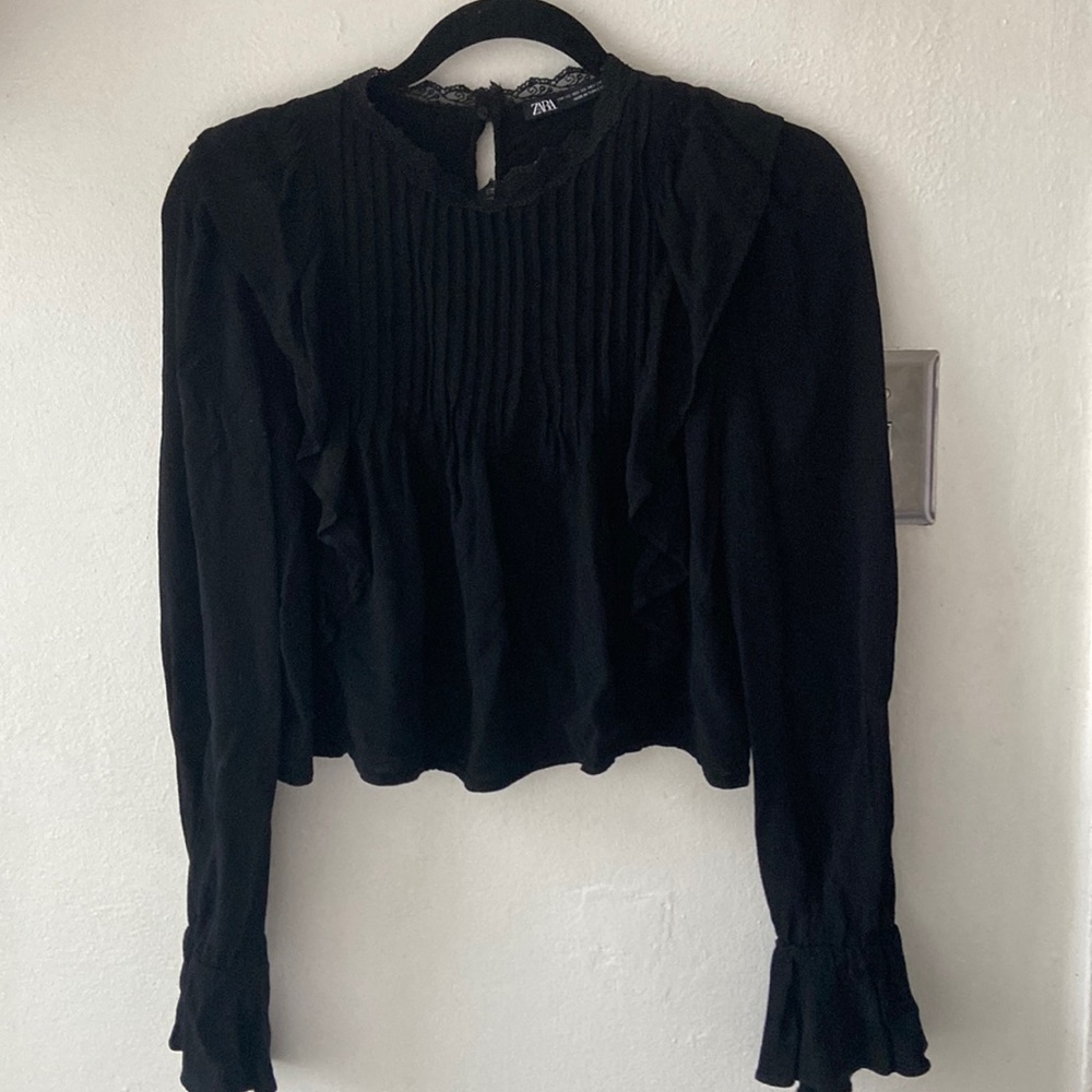 Goth coquette ruffle top